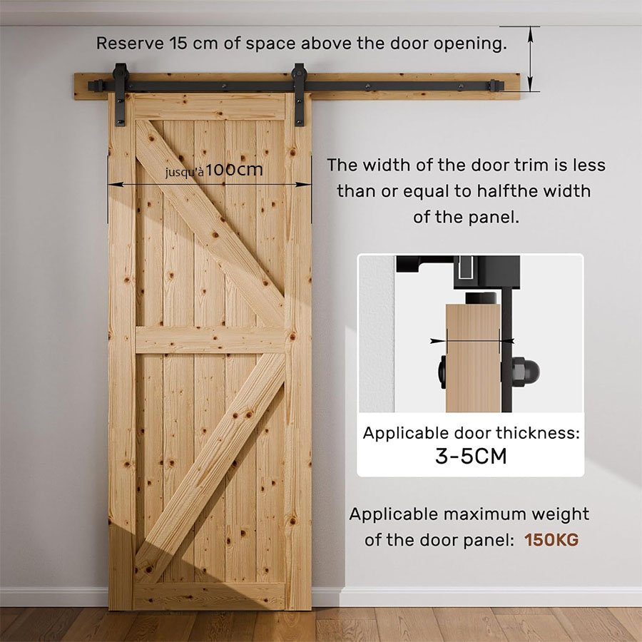 Kit de rail pour porte coulissante 2 mètres – Image 10