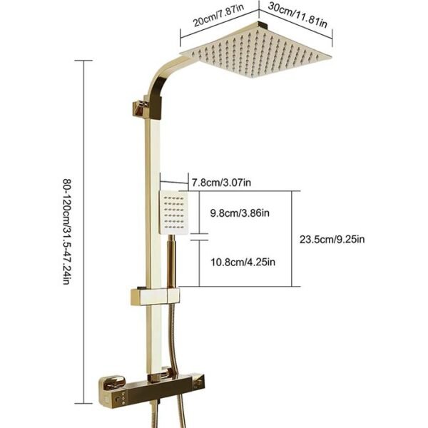 Colonne de douche Thermostatique doré – Image 2