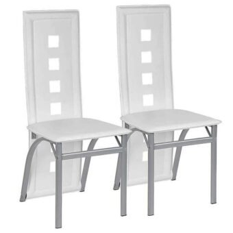 2 Chaises de Salle à Manger Moderne Blanc