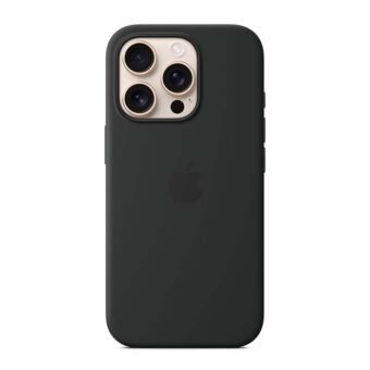 Coque en silicone avec MagSafe pour iPhone 16 Pro – Noir