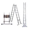Échelle télescopique extensible Inox 2,5 + 2,5 m