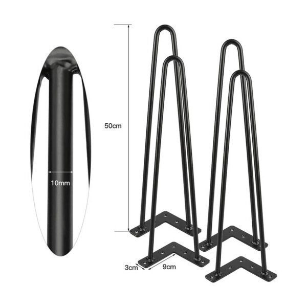 4 Pieds épingle 50 cm Design Industriel – Image 2