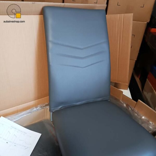 Lot de 4 chaises Similicuir Gris – Image 6