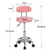 Tabouret pivotant à 360° réglable en hauteur avec dossier – Image 3