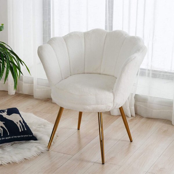 Fauteuil d'appoint en fausse fourrure Blanc