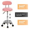 Tabouret pivotant à 360° réglable en hauteur avec dossier – Image 4