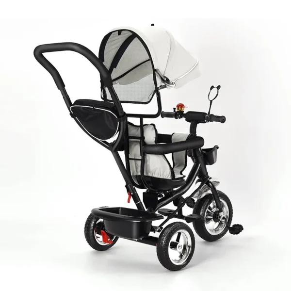 Tricycle Bébé Évolutif Poussette Enfants GRIS – Image 4