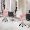 Tabouret pivotant à 360° réglable en hauteur avec dossier – Image 6