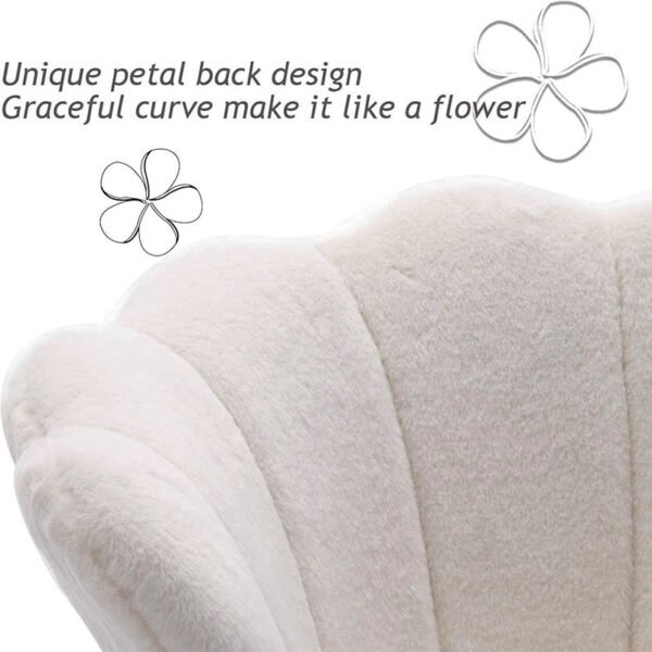 Fauteuil d'appoint en fausse fourrure Blanc – Image 7