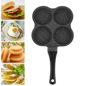Poêle Antiadhésive 4 Compartiments Cuisson Multi-Portions