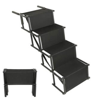 Escalier Rampe Pliable pour Chien 4 Marches