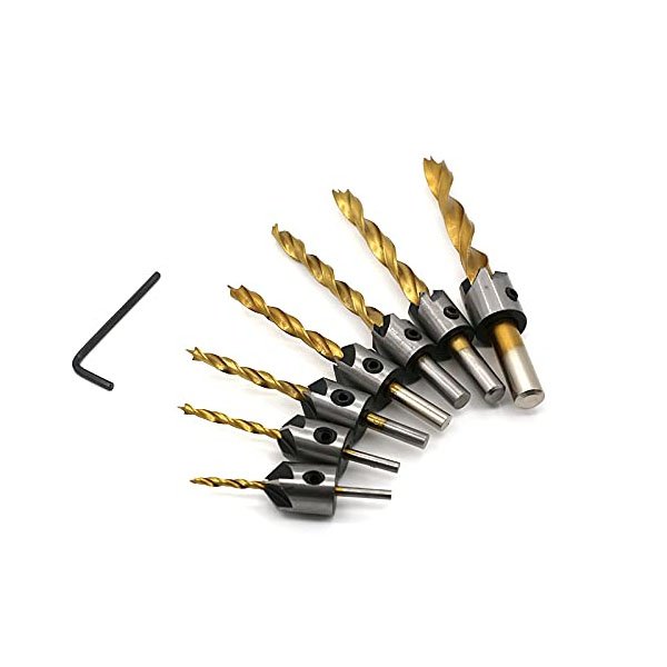 Forets à Bois HSS + Fraises à Chanfreiner 3 à 10mm