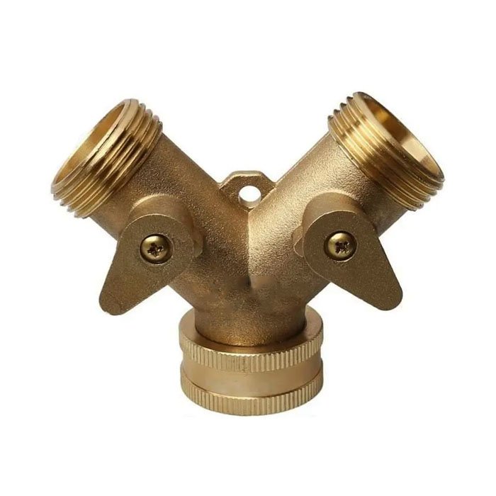 Répartiteur Tuyau Laiton 2 Voies avec Vannes