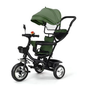 Tricycle Bébé Évolutif  pour Enfant 9 Mois à 5 Ans Vert
