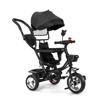Tricycle Bébé Évolutif pour Enfant 9 Mois à 5 Ans Noir
