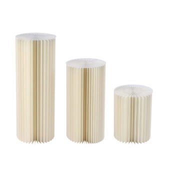3 vases en carton de  de fête Support de colonne Blanc