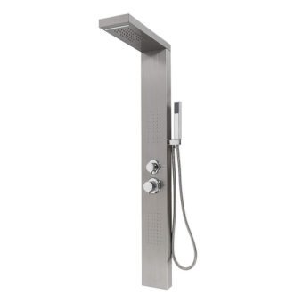 Colonne de Douche d’hydromassage en Acier Inoxydable Gris