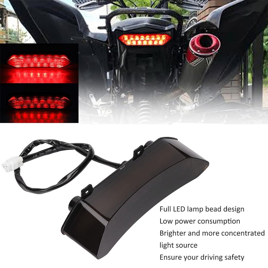 Feu Arrière LED noir fumé Moto Universel Haute Luminosité – Image 2