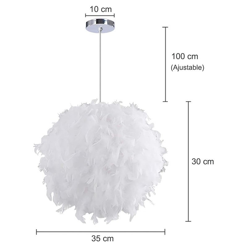 Lustre Moderne en Plumes Blanches naturelles Design – Image 2