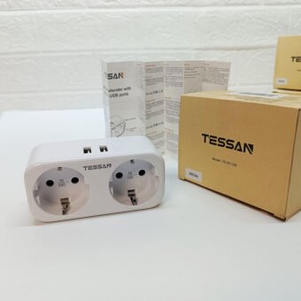 Adaptateur Électrique Européen  2 Prises  16A / 250V + 2 USB 5 VDC