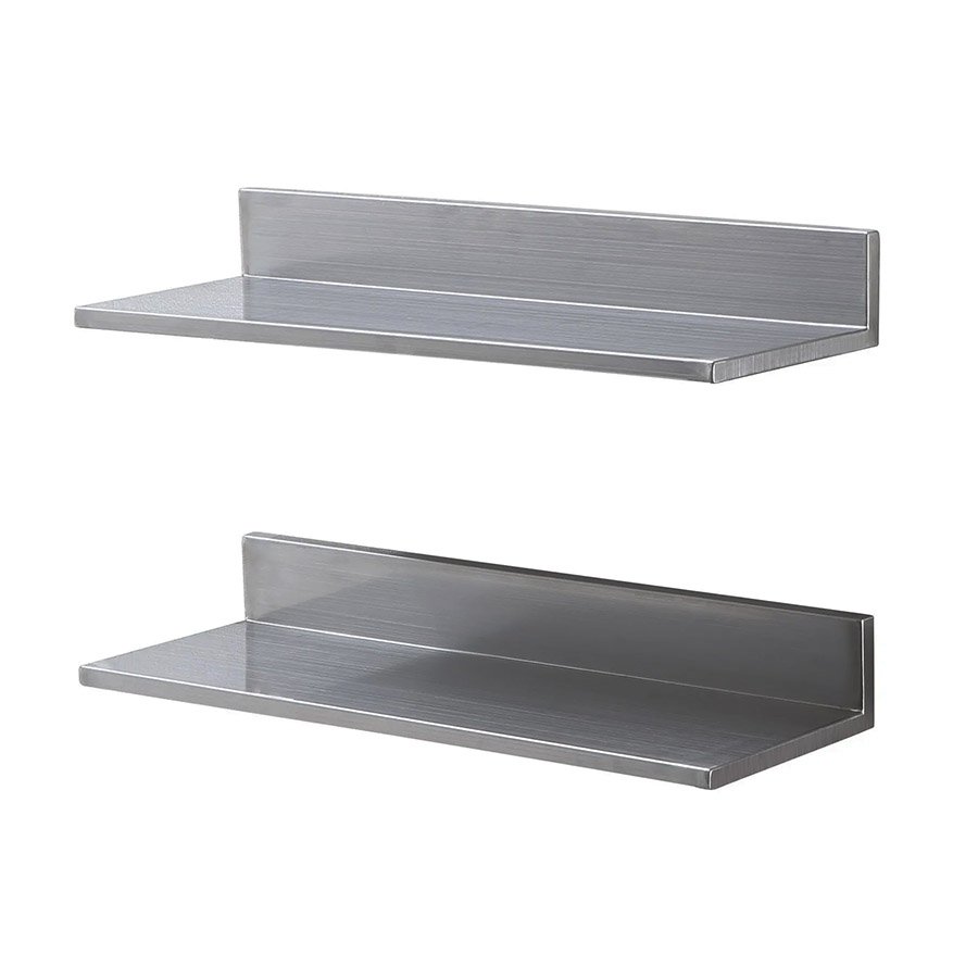 2 Étagères murale 21,8 x 61 cm en acier inoxydable