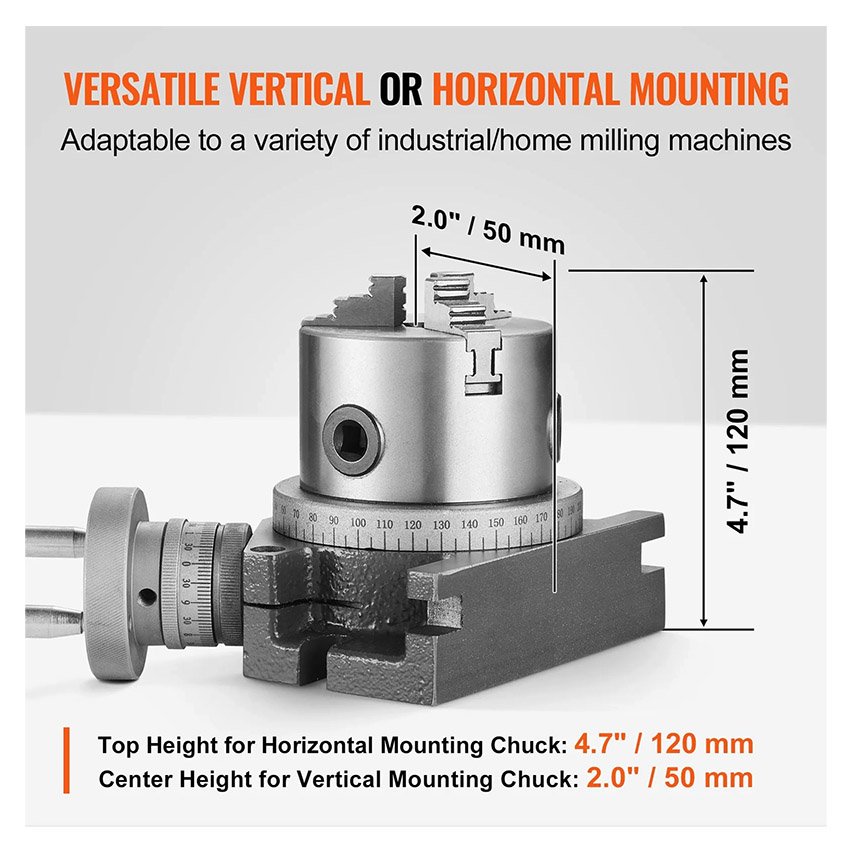 Table rotative pour fraiseuses mandrin à 3 mâchoires 80mm – Image 3