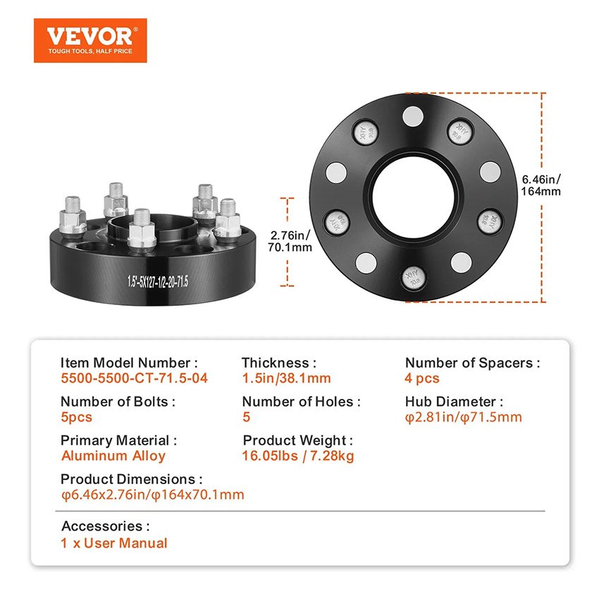 Élargisseur de Voie 4PCs Épaisseur 38 mm Jeep – Image 3