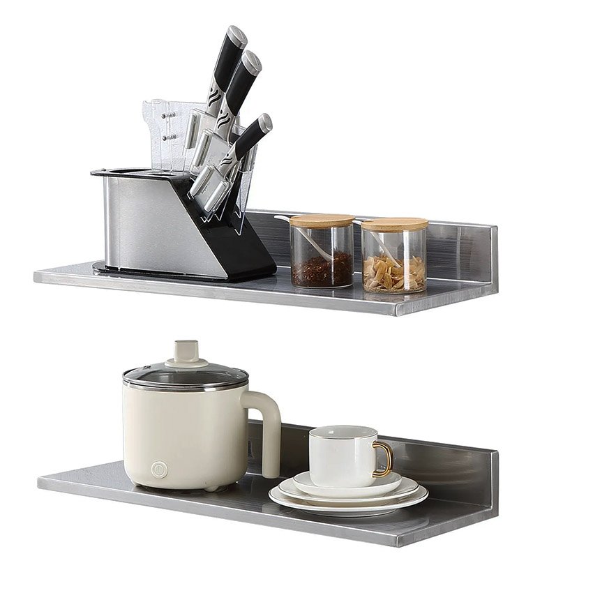 2 Étagères murale 21,8 x 61 cm en acier inoxydable – Image 2