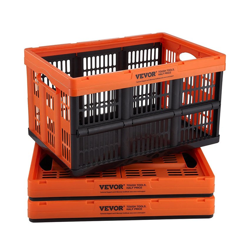 Lot de 3 Paniers de Rangement Plastique Pliable 45L