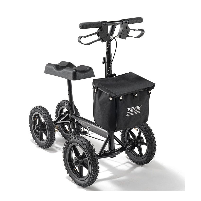 Trottinette pliante pour genoux 160 kg déambulateur orientable alu.