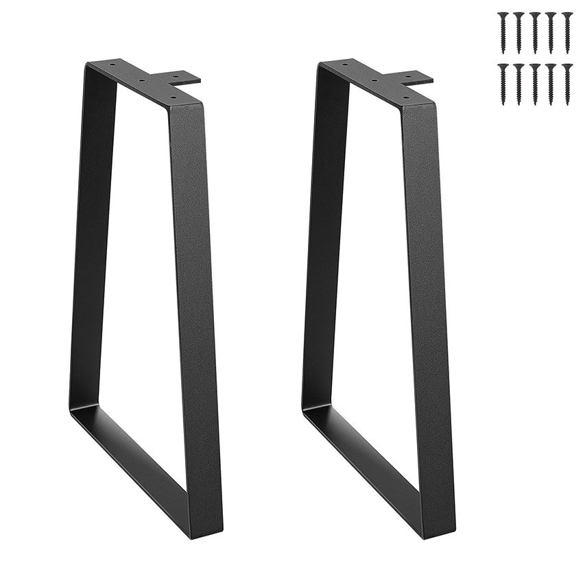 2 Pieds de Table Basse Trapézoïdaux 40,6 cm