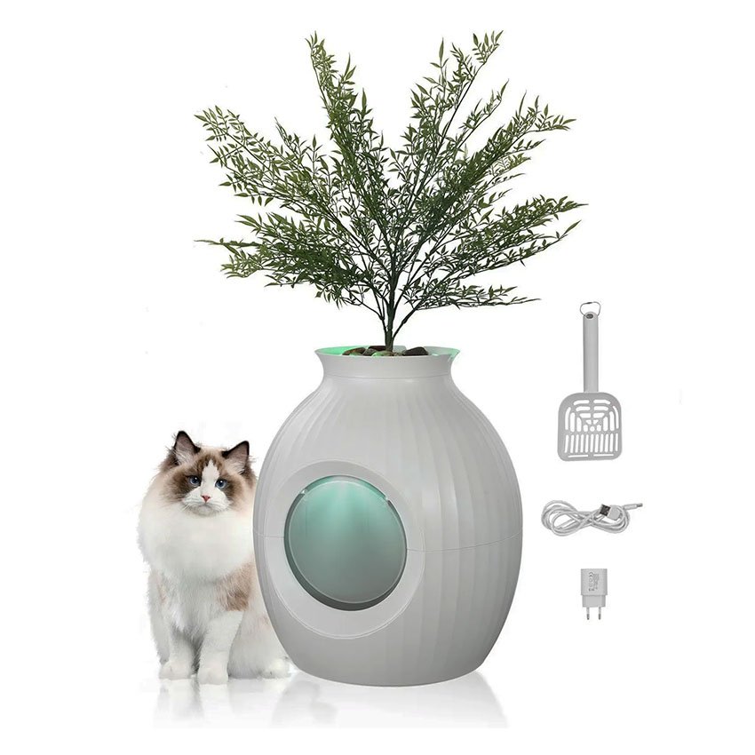 Bac à Litière Caché pour Chat Contrôle des Odeurs