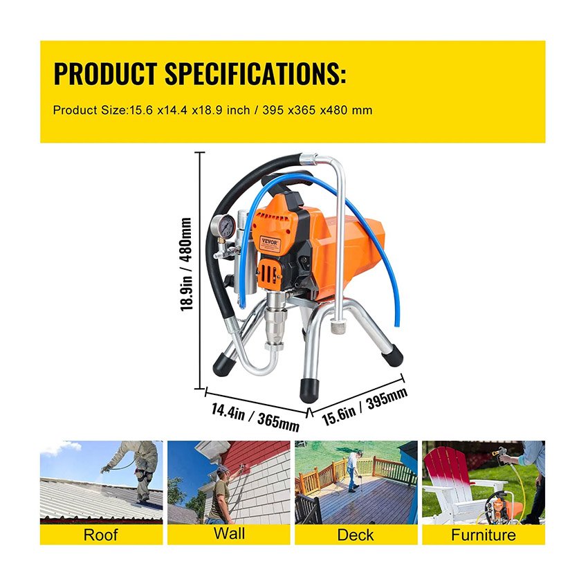 Pistolet à peinture sans air 2200W 2 L/min – Image 2