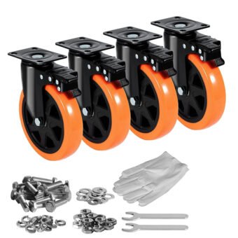 4 Roulettes pour Meubles Industrielles 152,4mm