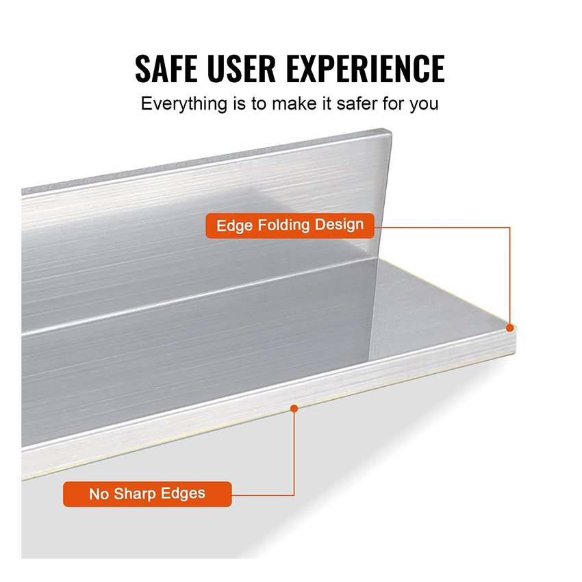 2 Étagères murale 21,8 x 61 cm en acier inoxydable – Image 3