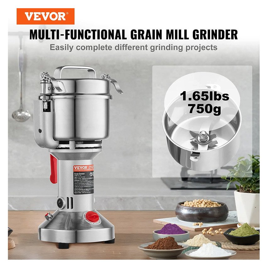 Moulin à Épices Électrique 750 g 2000 W Inox – Image 2