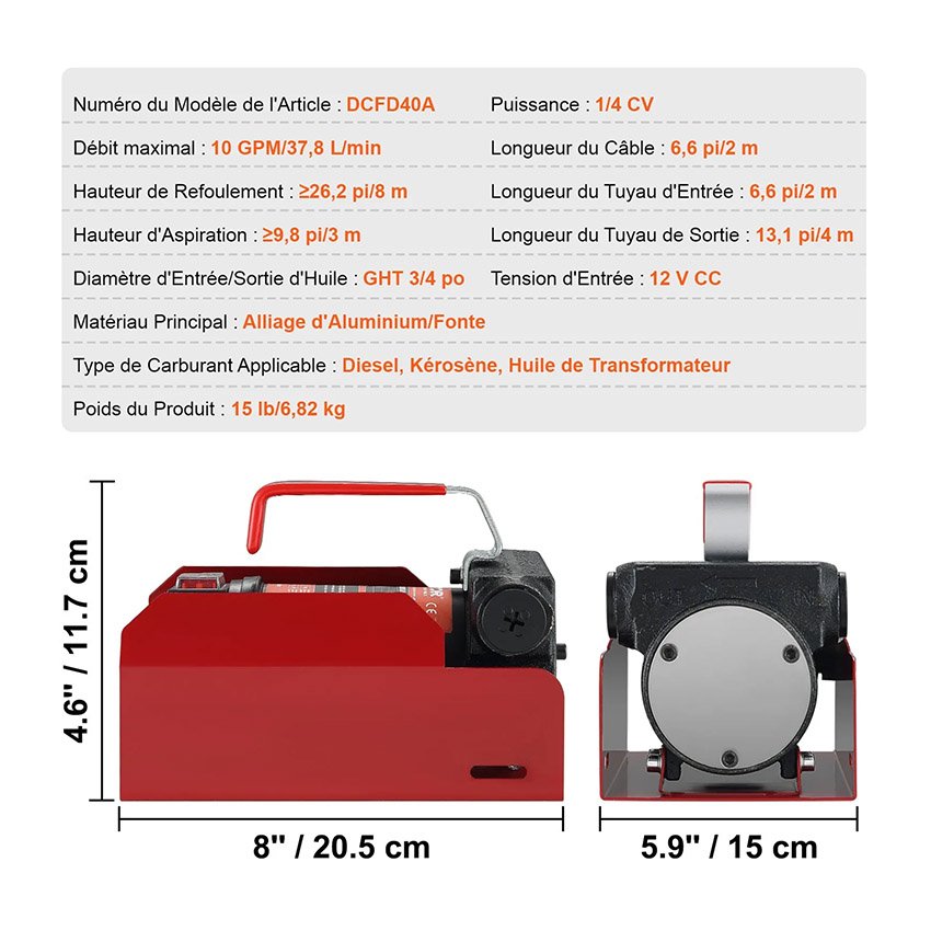 Pompe Transfert Diesel 37,8 L/min – Image 2