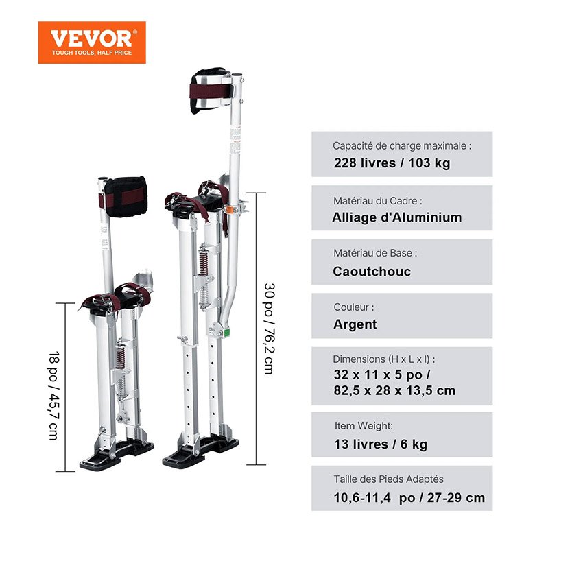 Échasses pour Cloison Réglables 45,7 - 76,2cm – Image 2