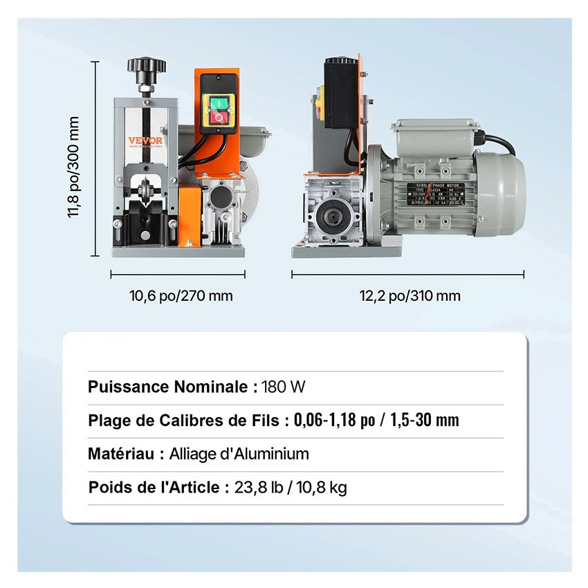 Machine à Dénuder Électrique Automatique 1,5-25mm 180 W – Image 10