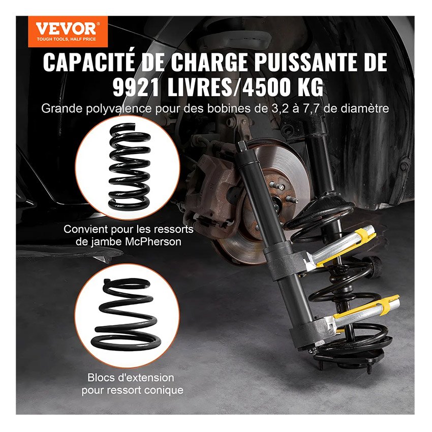 Kit Compresseur Ressort Amortisseur pour Voiture – Image 2