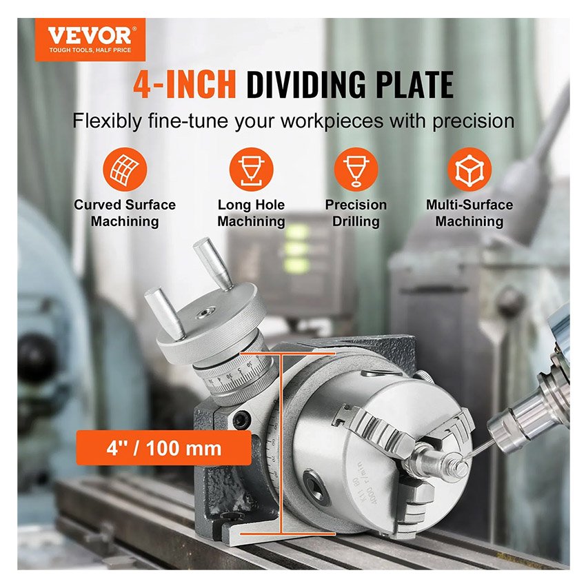 Table rotative pour fraiseuses mandrin à 3 mâchoires 80mm – Image 4