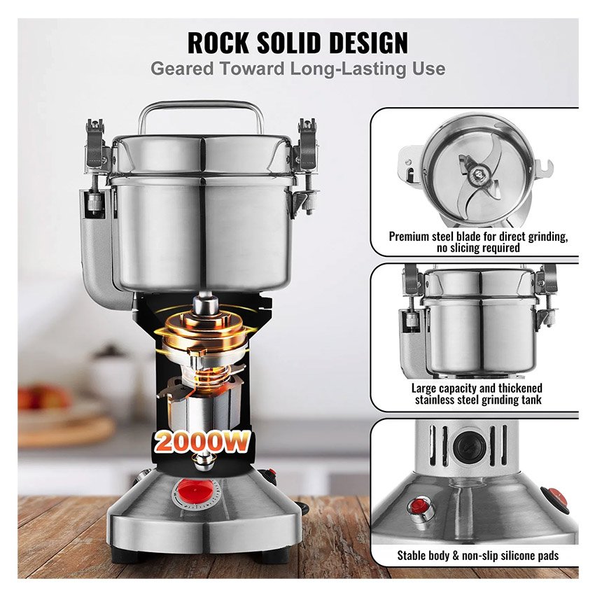 Moulin à Épices Électrique 750 g 2000 W Inox – Image 4