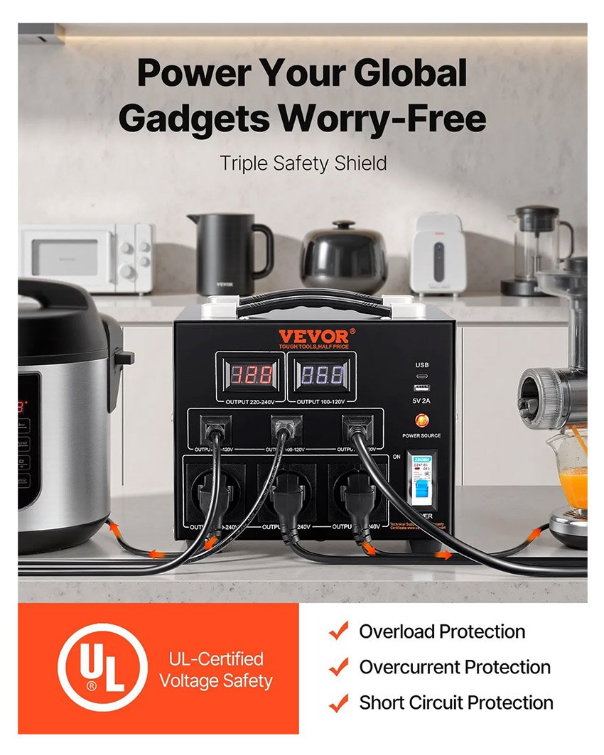 Transformateur 220V 110V Convertisseur de Tension – Image 4