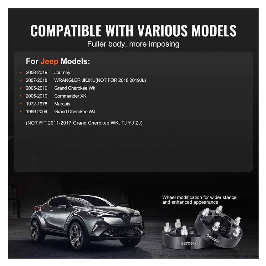 Élargisseur de Voie 4PCs Épaisseur 38 mm Jeep – Image 5