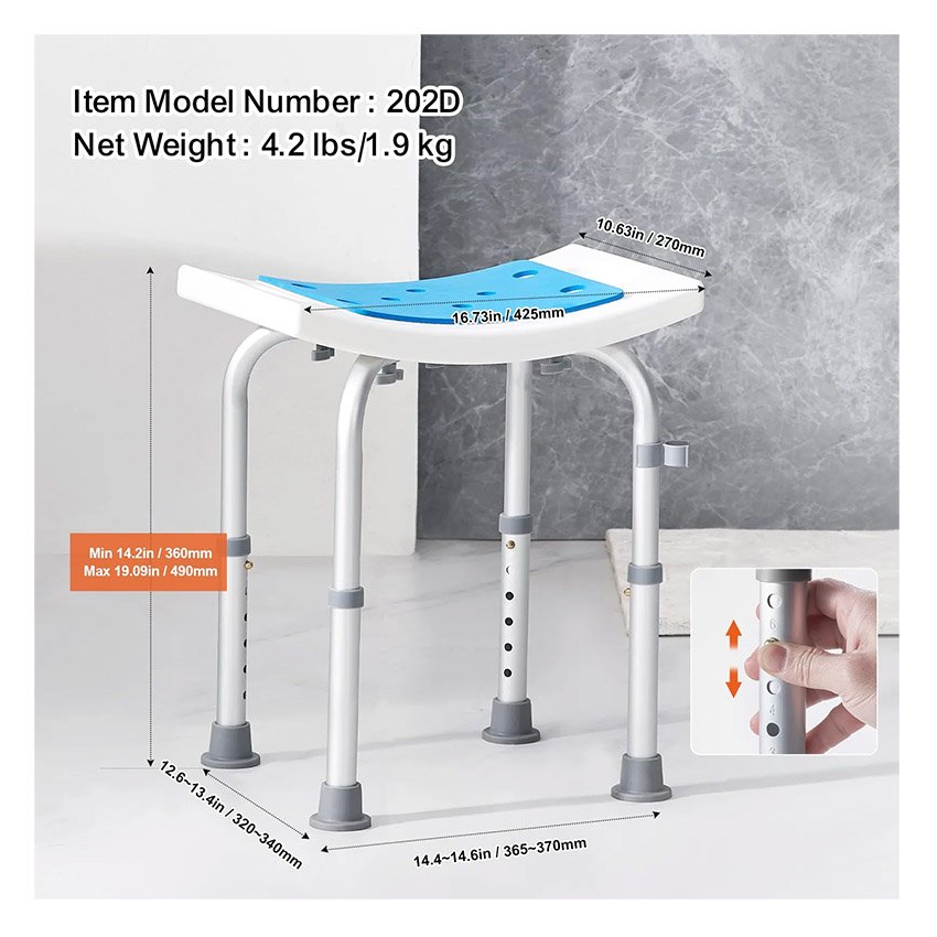 Siège de Douche Antidérapant Hauteur Réglable – Image 4