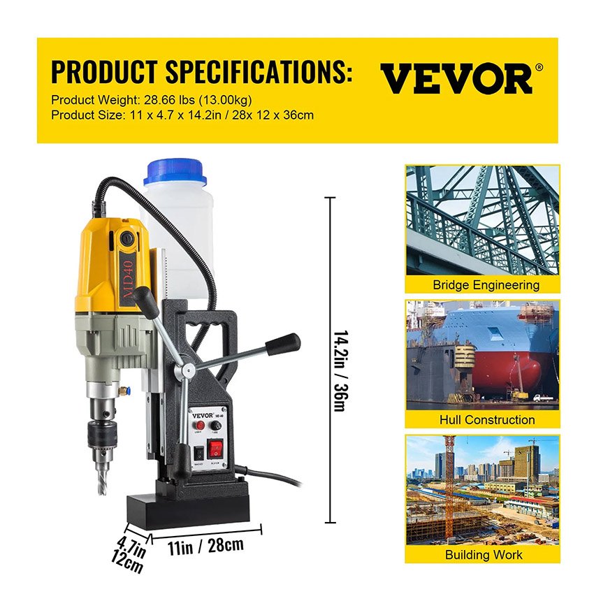 Perceuse Magnétique à Colonne 10000N 1200W – Image 4