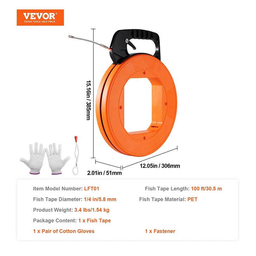 Aiguille Électricien 30,5 m Tire Fils Électrique – Image 8