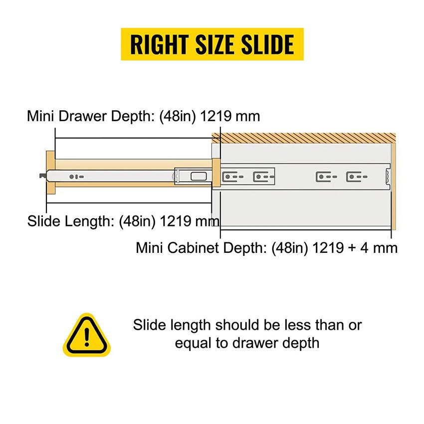 Coulisses glissières de tiroir robustes 122 cm – Image 5