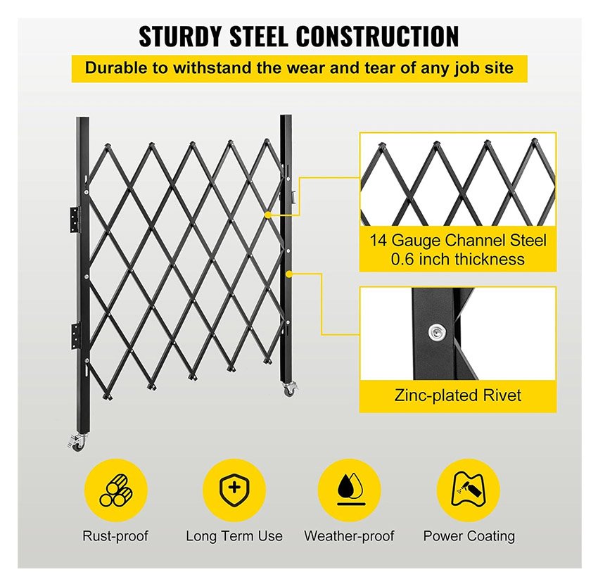 Porte de sécurité pliante simple 122 x 168 cm – Image 4