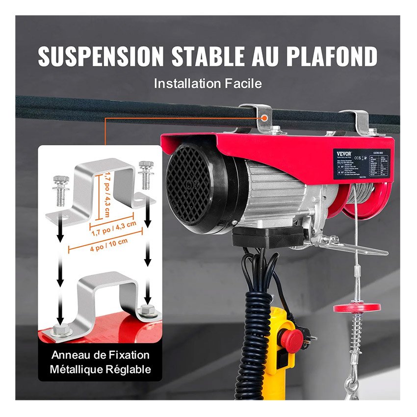 Treuil à Câble Électrique 600 kg Palan Électrique – Image 6